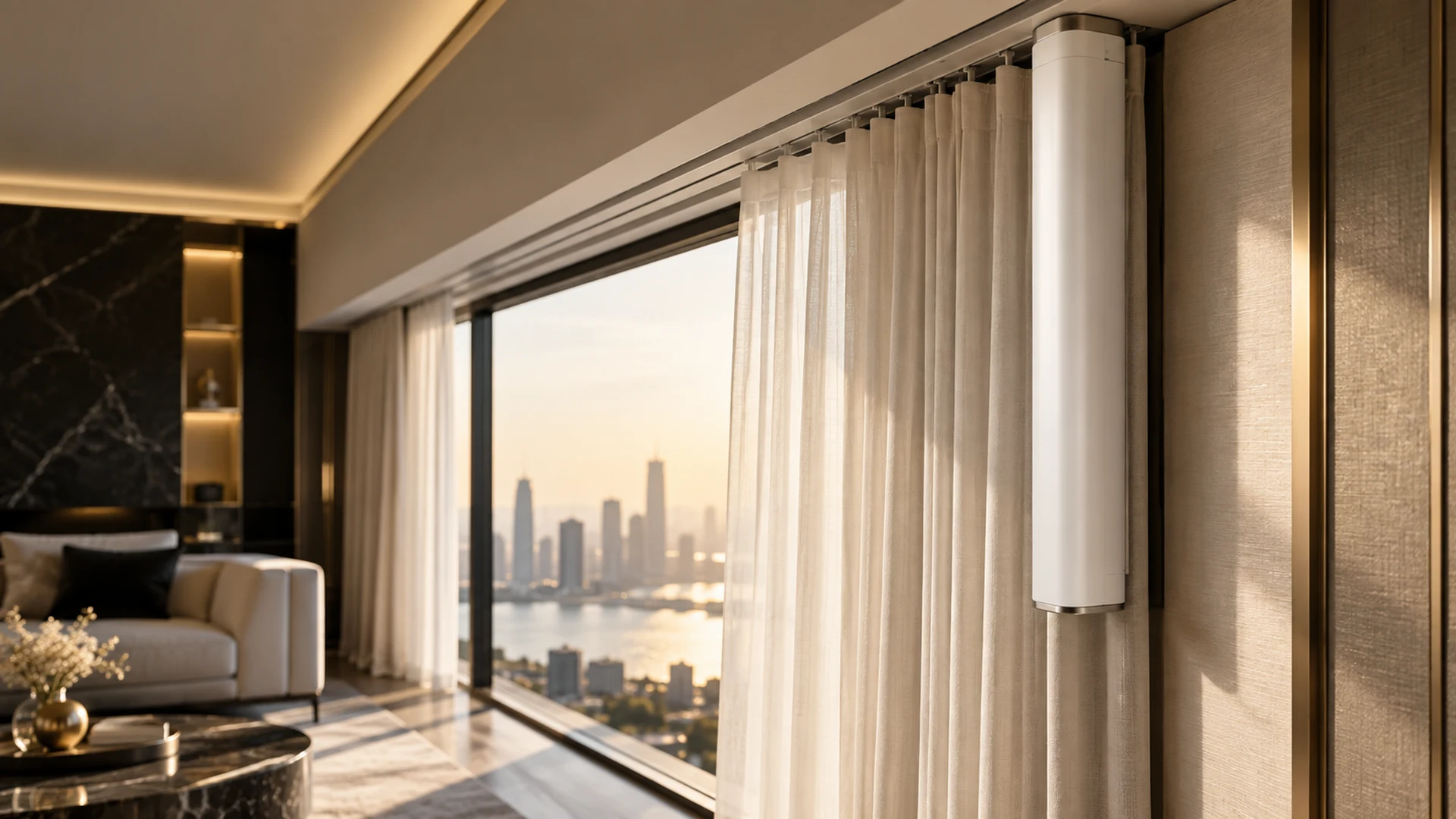 Novo Motorized curtain system — illustrative product scene