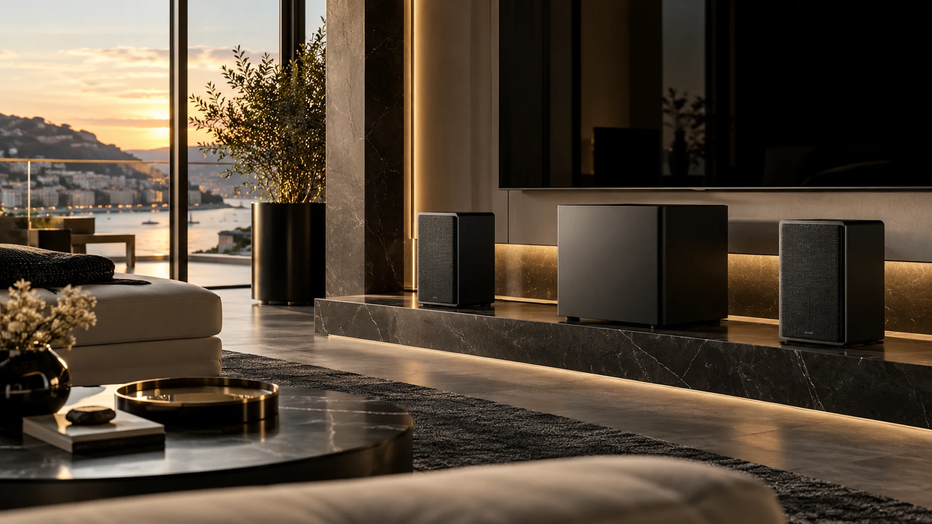 Platin Audio Wireless home cinema speakers — illustrative product scene