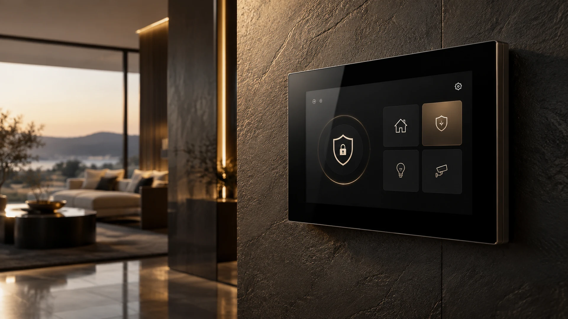 Satel Security touch panel — illustrative product scene